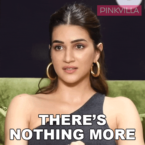 a woman sitting on a green couch with the words " there 's nothing more " in front of her