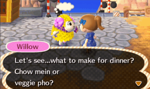 a video game character named willow is talking to a girl