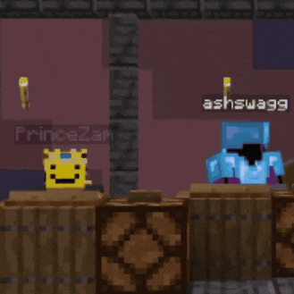a screenshot of a minecraft game with the name ashswagg