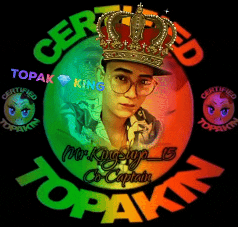 a certified topak king logo with a man wearing a crown on top