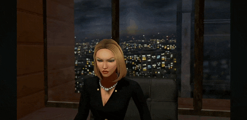a woman is sitting in front of a window and says " i am the boss here "