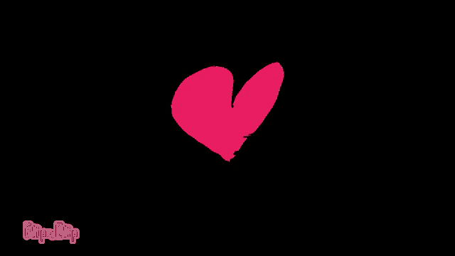 a pink heart on a black background with flipa clip