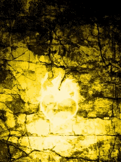 a yellow and black background with a heart in the middle