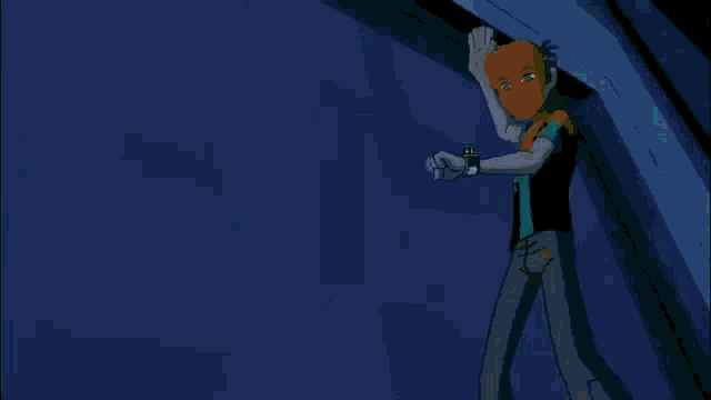 a person with a green light coming out of their chest