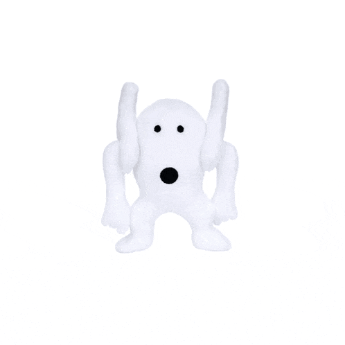 a white toy with arms and legs on a white background