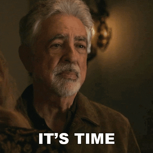 a man says it 's time with his eyes closed