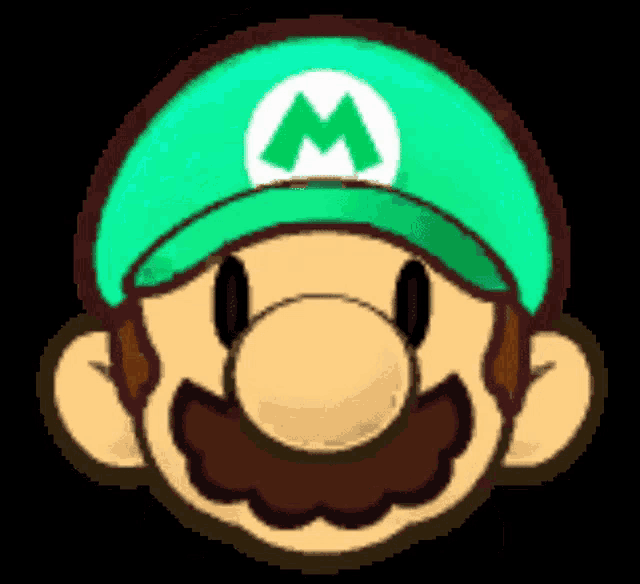 a pixel art drawing of mario wearing a green hat