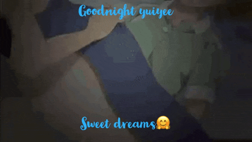a couple of anime girls laying on a bed with the words goodnight yuiyee sweet dreams