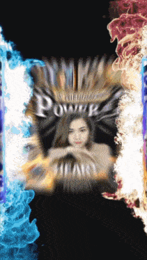 a blurry picture of a woman with the word power in the background