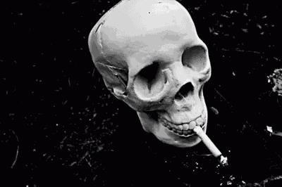 Skeleton Smoking GIF