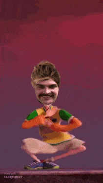 a man with a mustache is surrounded by witches in a cartoon scene made with face funny