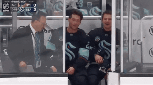 a hockey game is being played between the seahawks and the kings