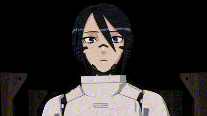a drawing of a girl with a cross on her face