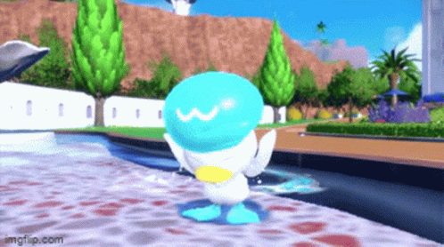 Quaxly Pokemon Scarlet And Violet GIF - Quaxly Pokemon Scarlet And Violet Water GIFs