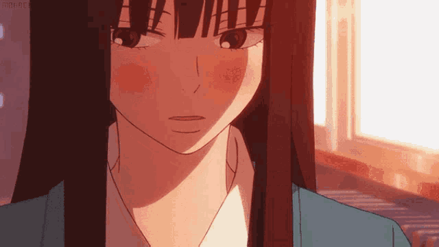 a close up of a girl 's face with the words " movie " on the bottom