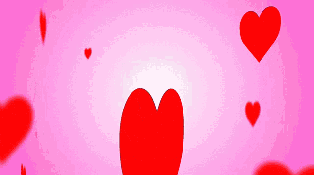 a green frog with a flower on its head is surrounded by red hearts on a pink background