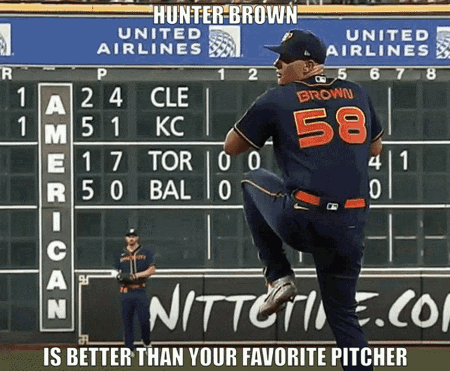 a baseball player named hunter brown is pitching the ball