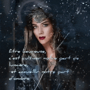 a picture of a woman with the words " etre heureuse " on it