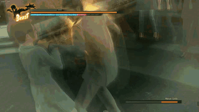 a man and a woman are fighting in a video game with the word beast on the bottom