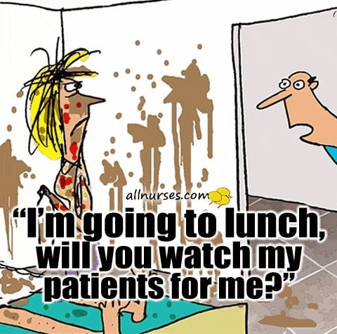 a cartoon from allnurses.com shows a man and a woman