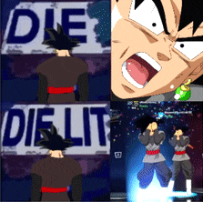 a collage of cartoon characters with the words die lit on the top