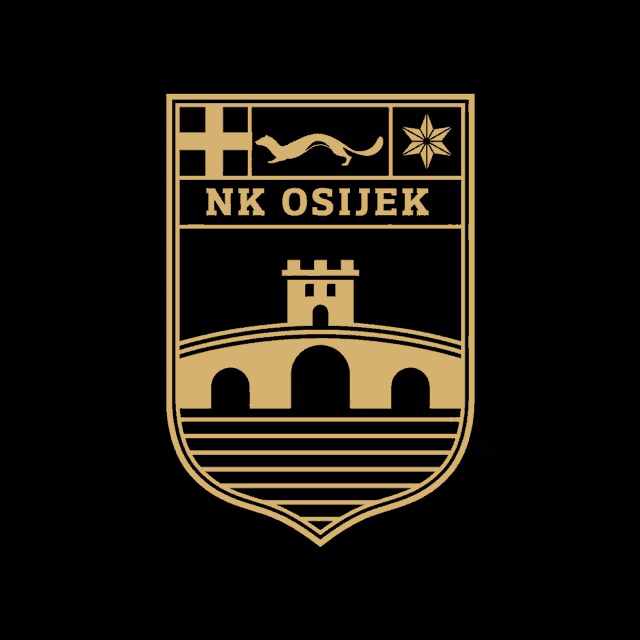 a logo for nk osijek shows a bridge and a tower