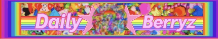 a rainbow colored banner with the words daily berryz on it