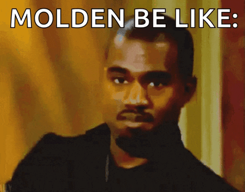 a painting of a man with the words molden be like