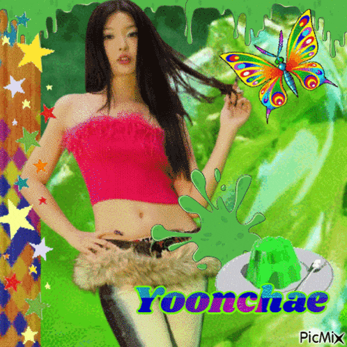 a picture of a woman with the name roonchae on the bottom