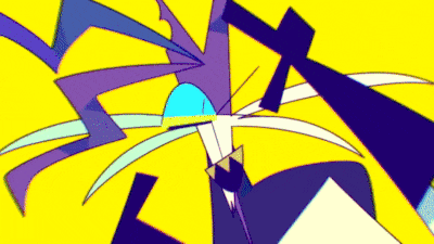 a cartoon drawing of a man in a suit and tie with a sword