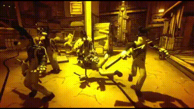 a group of people are playing a video game .