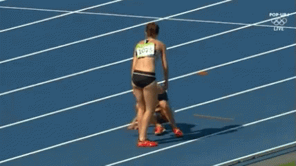 Last Places Help Each Other GIF - Help Good Sportsmanship Last Place GIFs