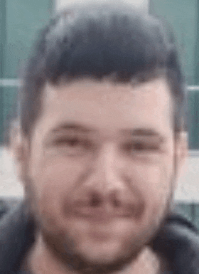 a close up of a man 's face with a beard and mustache .