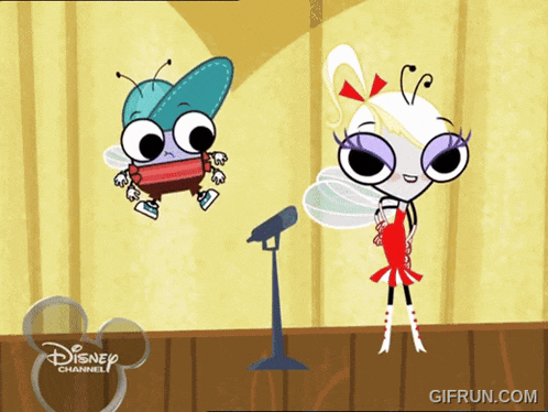 a disney channel cartoon shows a fly and a ladybug
