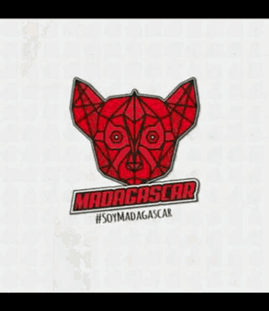 a logo for madagascar with a red cat on it