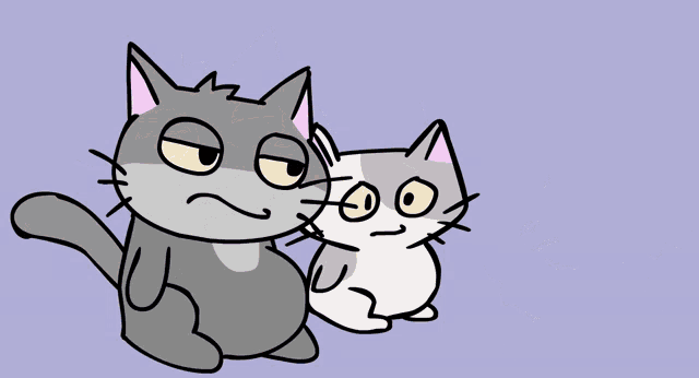 a cartoon drawing of a boy holding a microphone standing next to two cats