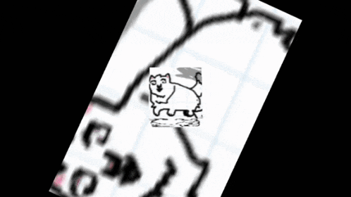 a black and white drawing of a dog on a piece of paper .