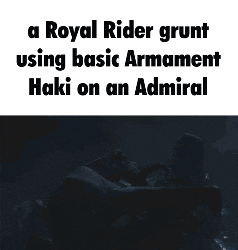 a picture of a royal rider grunt using basic armament haki on an admiral