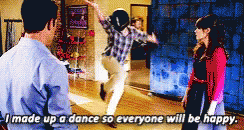 New Girl Happy Dance GIF - New Girl Happy Dance Im Made Up A Dance So Everyone Will Be Happy GIFs
