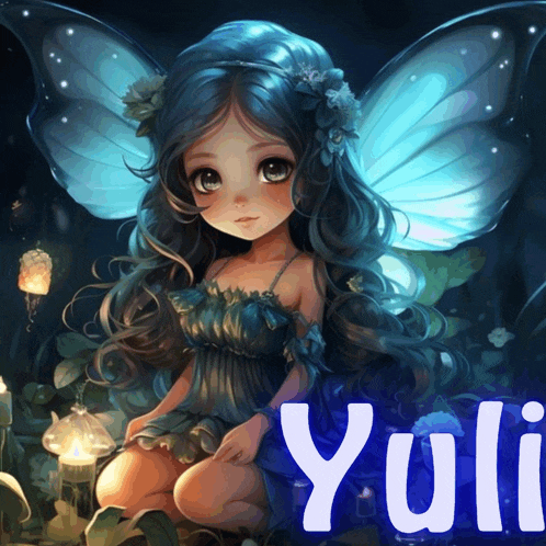 a picture of a fairy with the name yulli written below it