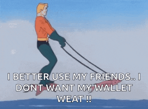 a cartoon of a man skiing down a snow covered slope with a rope attached to him .