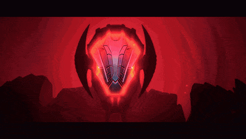a drawing of a robot with red lights on its face