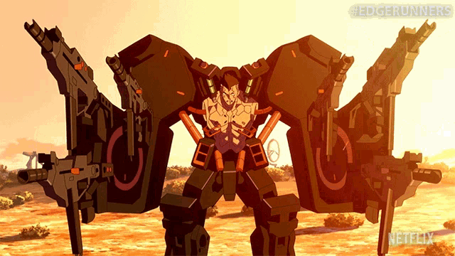 a cartoon of a robot with a netflix logo on the bottom