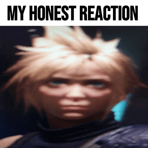 a close up of a person 's face with the words my honest reaction