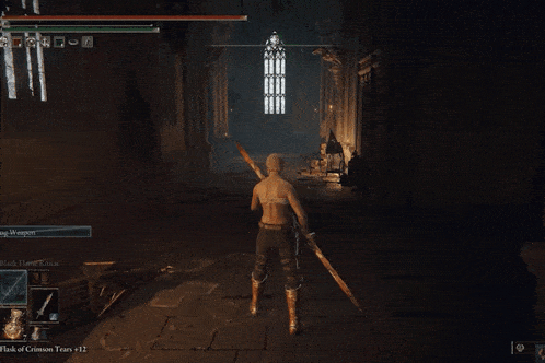 a screenshot of a video game shows a weapon being used