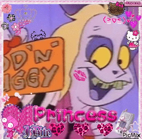 a picture of a cartoon character holding a sign that says " od n iggy "