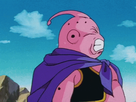 a pink cartoon character with a purple cape on