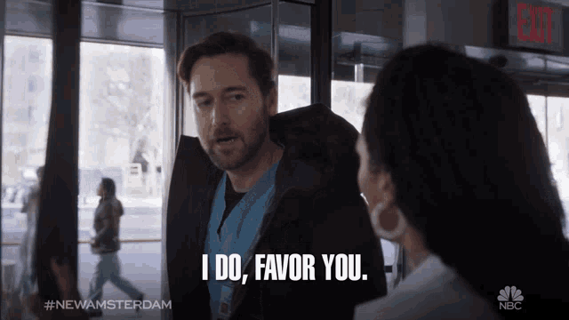 a man says i do favor you while standing next to a woman