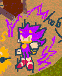 a pixel art drawing of a purple sonic