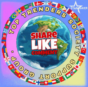 a sticker that says top trenders society share like comment